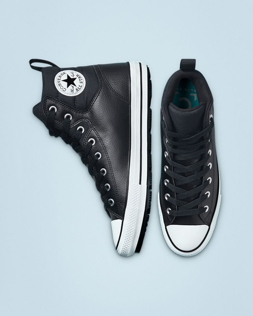 Botas de Inverno Converse Chuck Taylor All Star Berkshire Cano Alto Masculino Pretas Branco Pretas | PT C0T8P43